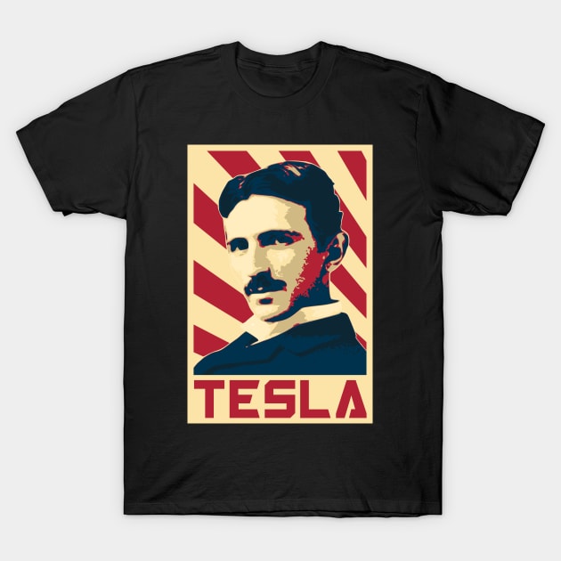 Nikola Tesla Retro T-Shirt by Nerd_art